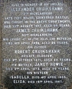 Cruikshank Memorial Inscription 1