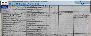 Foucart’s enlistment record for the 44th infantry regiment of the line in 1810. (Image courtesy of Mémoire des hommes (defense.gouv.fr)).