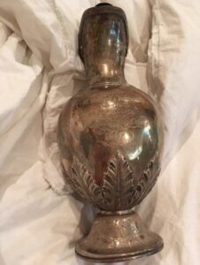 The first of two silver testimonials presented to Foucart by his pupils and friends in the Glasgow Fencing Club. A vase, it was presented to him in 1847.