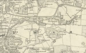 Extract from 1st edition of 6 inch Ordnance Survey map showing Milnbank and Burnbank. (NLS Creative Commons Attribution-NonCommercial-ShareAlike (CC-BY-NC-SA) licence. https://maps.nls.uk/index.html)