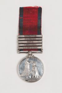 The reverse of a Military General Service Medal with some clasps