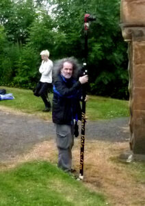 Roger Guthrie assisting with survey of Monteath Mausoleum