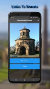 Screenshot from Glasgow Necropolis Tour App