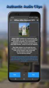 Screenshot from Glasgow Necropolis Tour App