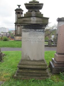 Robert and Agnes’s burial place in the Glasgow Necropolis