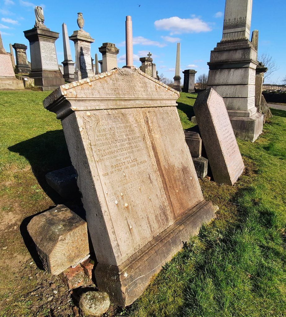 The stone of Robert Black, architect - before