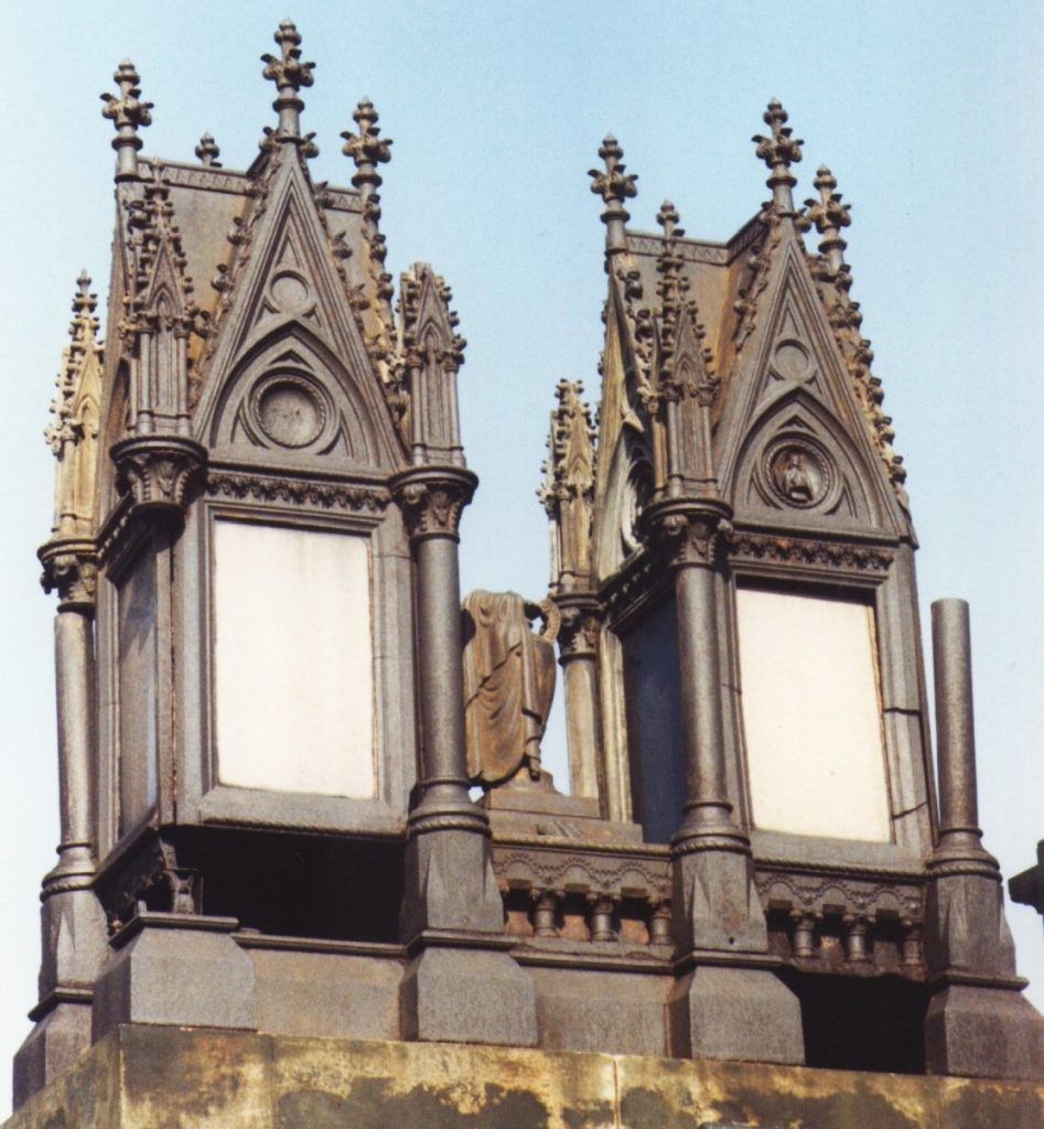 The now lost Forrest monument, Sighthill Cemetery, Glasgow, c. 1875.