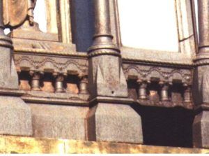 Detail of the columned arcade on the Forrest Monument, Sighthill Cemetery (demolished