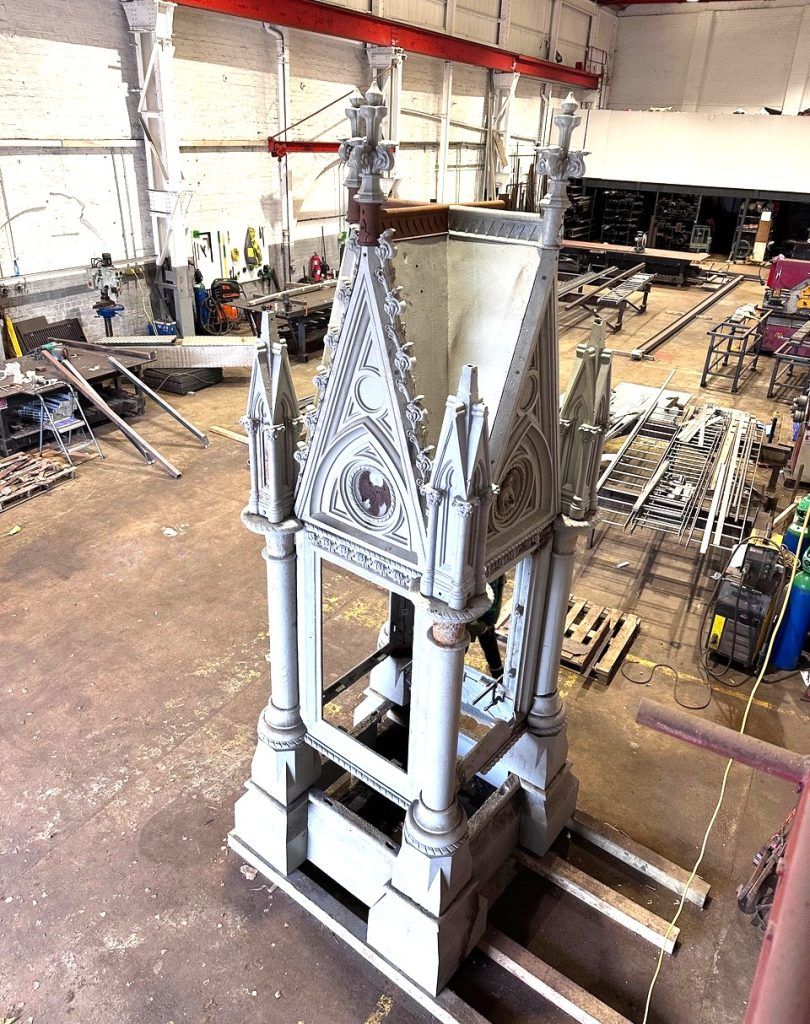 The MacKenzie Monument under restoration