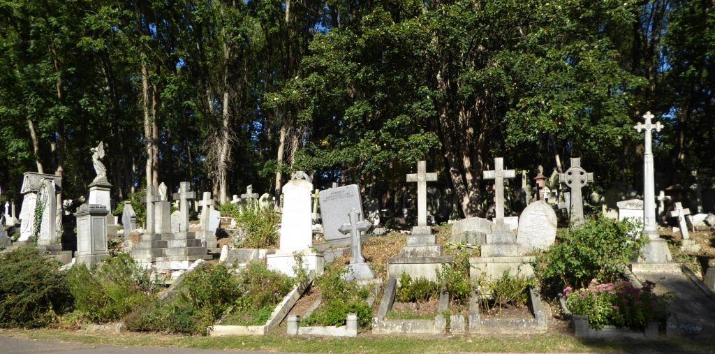 Rows and rows of graves in the East Cemetery