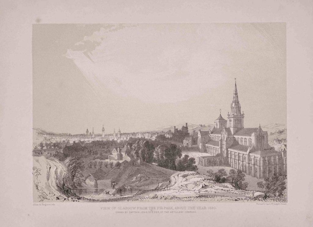 View of Glasgow from the Fir Park, about the year 1690