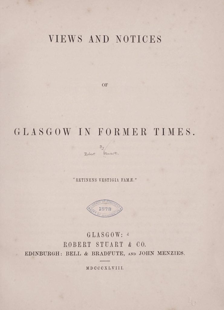 Views and Notices of Glasgow in Former Times