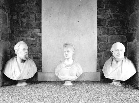 Busts in the Neilson Mausoleum, Tongland, from left to right Walter M Neilson, Barbara Neilson, James B Neilson