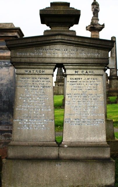Double gravestone to the Watson and McCaul families
