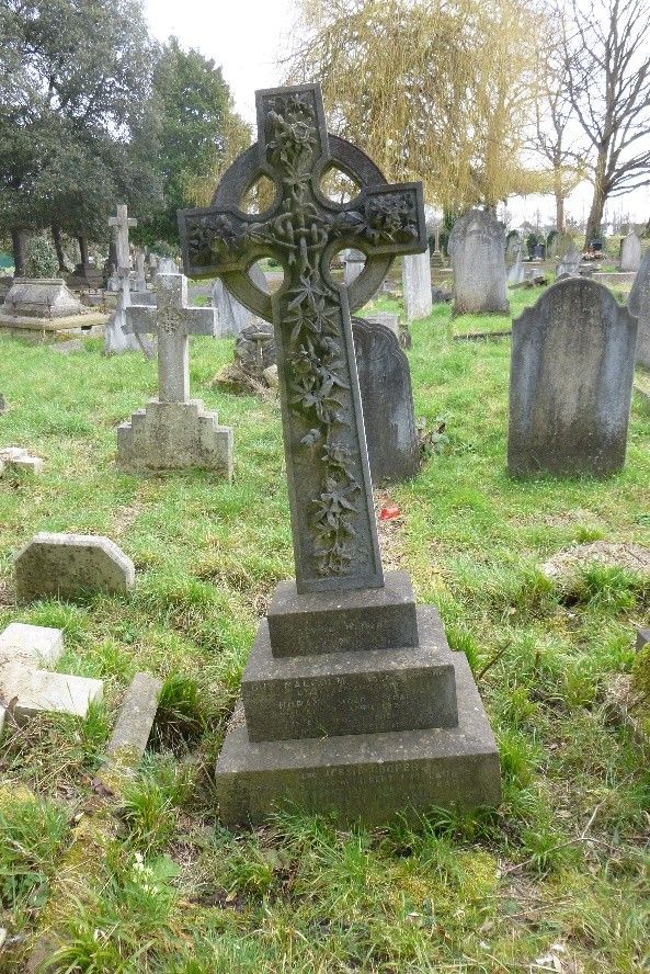 Gilbert McCaul’s stone in Hither Green Cemetery
