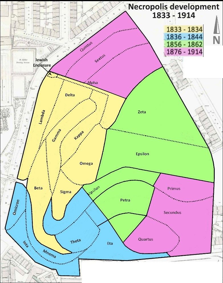 Lair Map - Necropolis Development 1833 - 1914