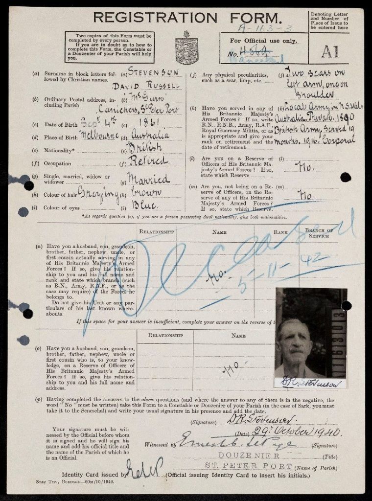 David Russell Stevenson ID Card